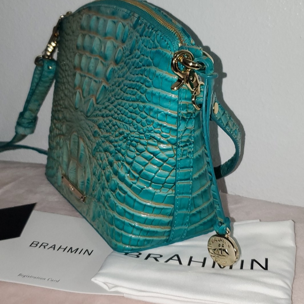 Brahmin Mini Duxbury Turquoise Melbourne Crossbody - Picture 6 of 14